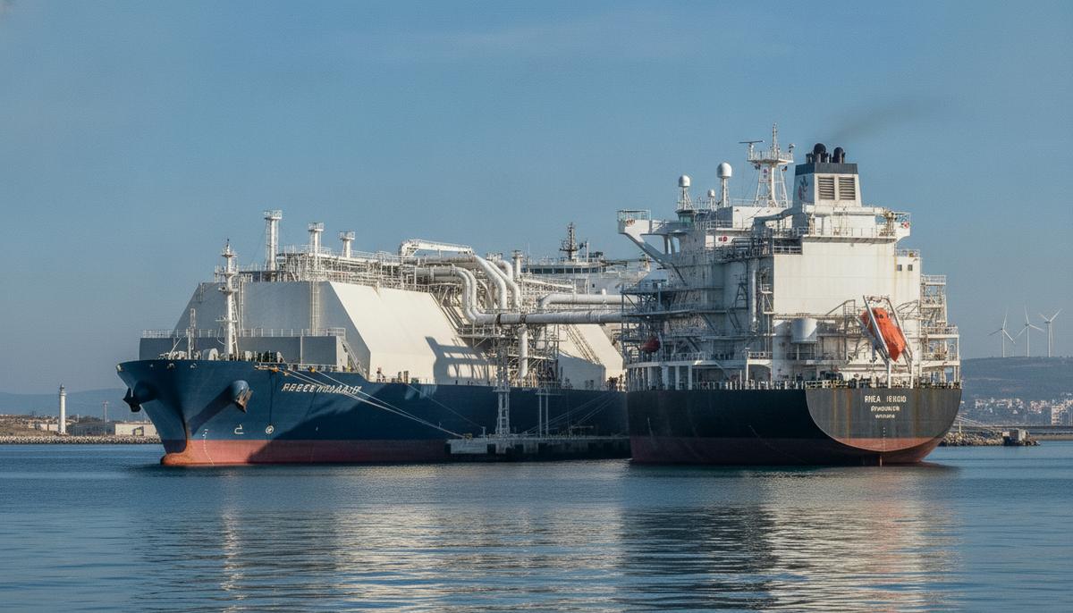 Болгария впервые использовала СПГ для нужд своей газотранспортной системы Плавучая регазификационная установка (FSRU) и танкер-газовоз СПГ, состыкованные в порту Александруполис.