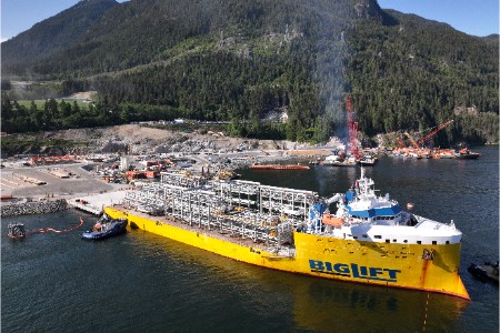 Проект Woodfibre LNG: в Канаду прибыли первые модули для СПГ-завода