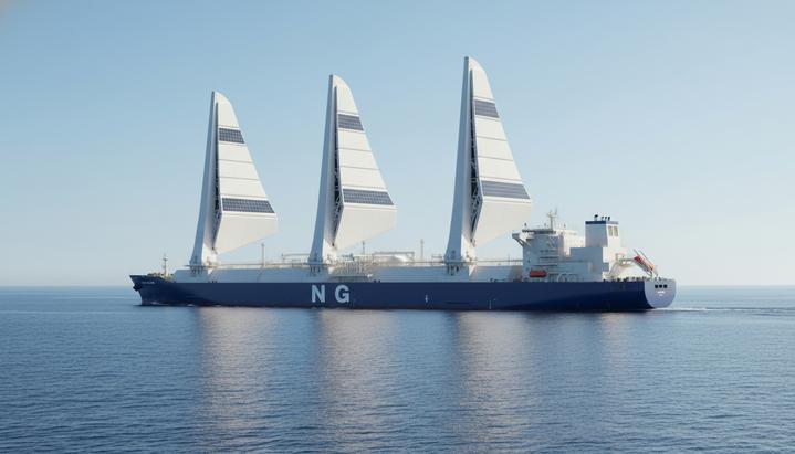 Китай представил проект СПГ-танкера нового поколения с ветровыми парусами